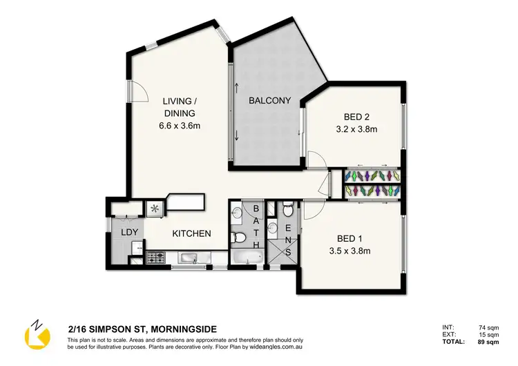 Floorplan of Homely unit listing, 2/16 Simpson Street, Morningside QLD 4170