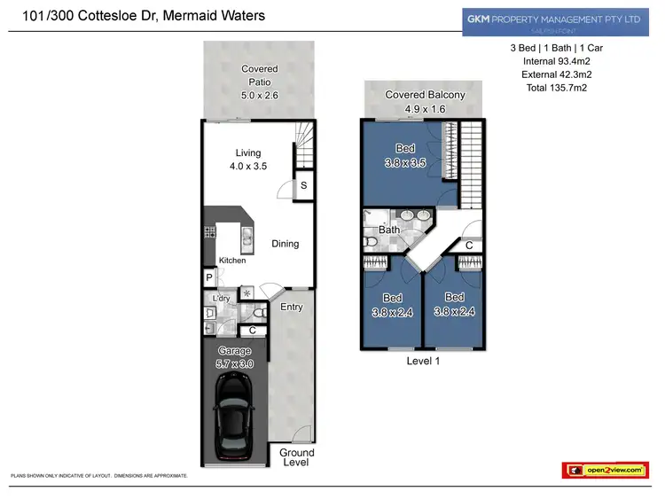 Floorplan of Homely townhouse listing, 300 Cottesloe Dr, Mermaid Waters QLD 4218