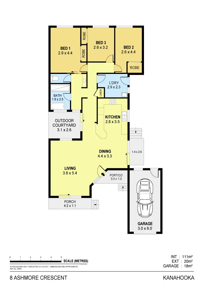 Floorplan of Homely house listing, 8 Ashmore Crescent, Kanahooka NSW 2530