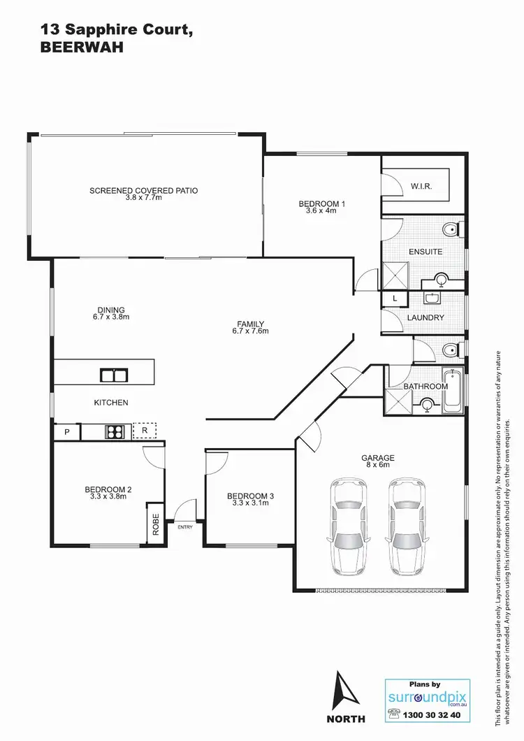 Floorplan of Homely house listing, 13 Sapphire Court, Beerwah QLD 4519
