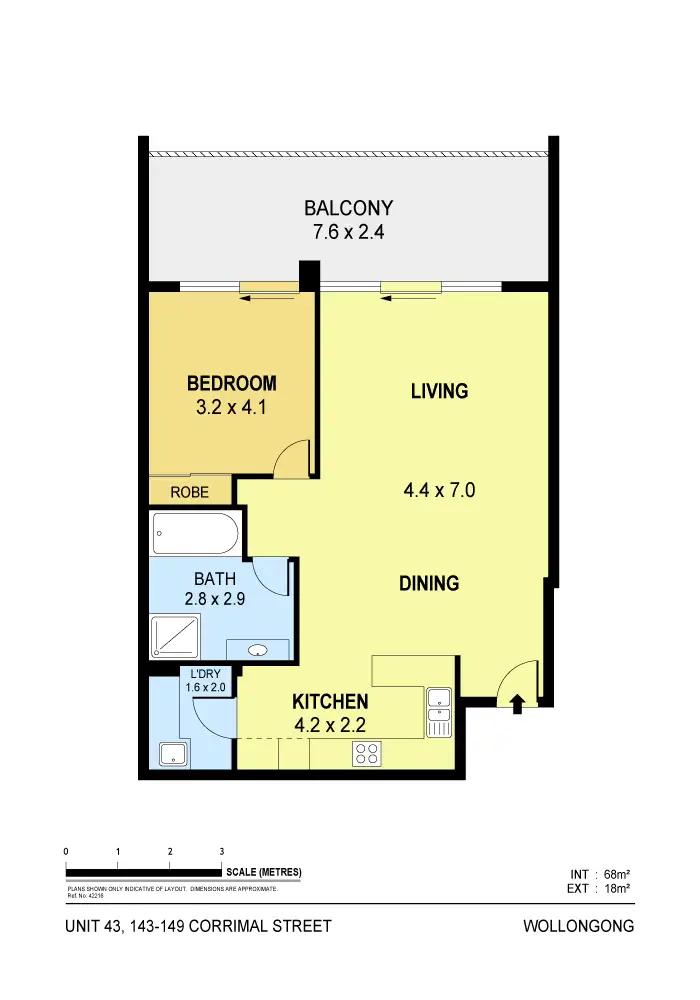Floorplan of Homely unit listing, 43/143-149 Corrimal Street, Wollongong NSW 2500