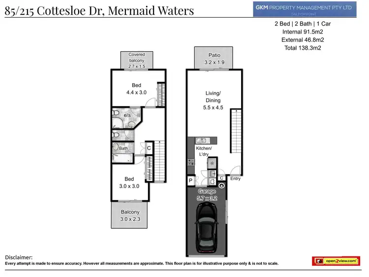 Floorplan of Homely townhouse listing, Unit 85/215 Cottesloe, Mermaid Waters QLD 4218