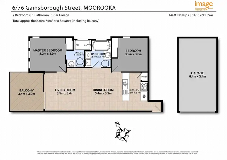 Floorplan of Homely unit listing, 6/76 Gainsborough St, Moorooka QLD 4105