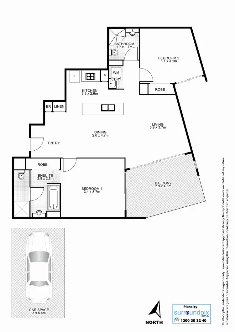 Floorplan of Homely unit listing, L3/92 Quay Street, Brisbane QLD 4000