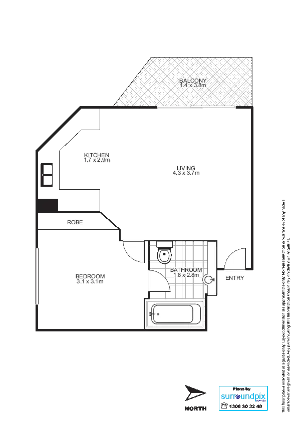 Floorplan of Homely unit listing, 160 Roma Street, Brisbane QLD 4000