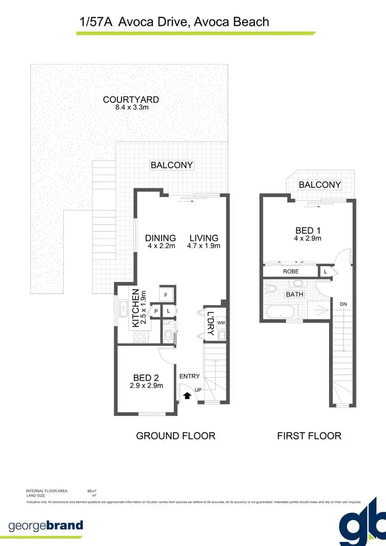 Floorplan of Homely townhouse listing, 1/57a Avoca Drive, Avoca Beach NSW 2251