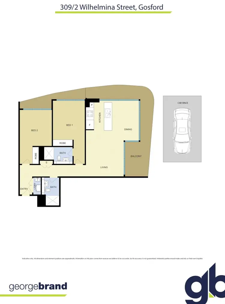 Floorplan of Homely unit listing, 309/2 Wilhelmina Street, Gosford NSW 2250