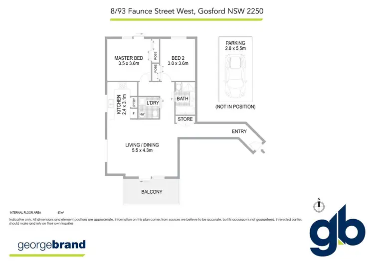 Floorplan of Homely unit listing, 8/93 Faunce Street West, Gosford NSW 2250