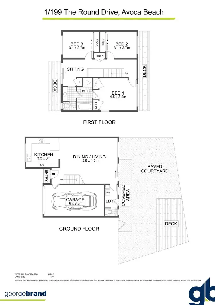 Floorplan of Homely townhouse listing, 1/199 The Round Drive, Avoca Beach NSW 2251