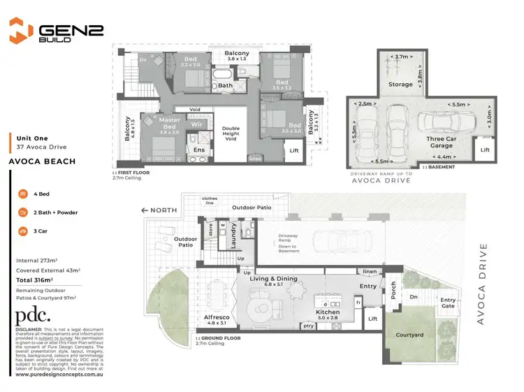 Floorplan of Homely townhouse listing, 1/37 Avoca Drive, Avoca Beach NSW 2251