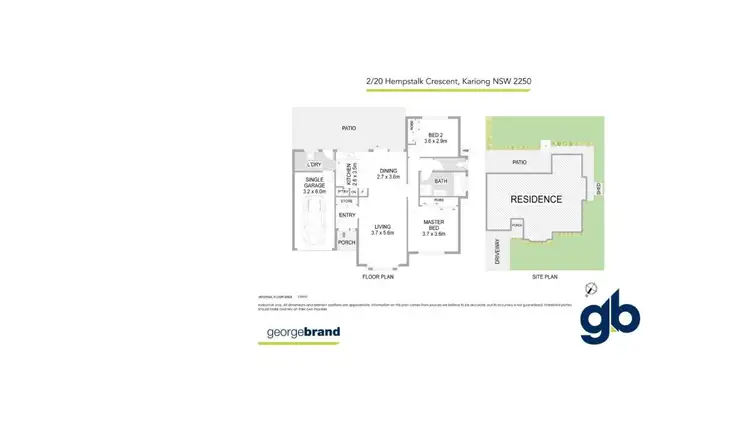 Floorplan of Homely semi-detached listing, 2/20 Hempstalk Crescent, Kariong NSW 2250