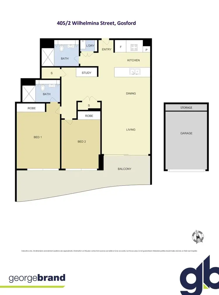 Floorplan of Homely unit listing, 405/2 Wilhelmina Street, Gosford NSW 2250