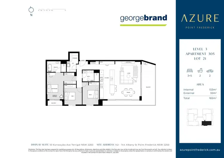 Floorplan of Homely unit listing, 305/142-144 Albany Street, Point Frederick NSW 2250