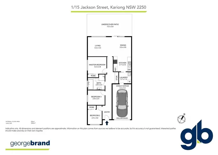 Floorplan of Homely semi-detached listing, 1/15 Jackson Street, Kariong NSW 2250