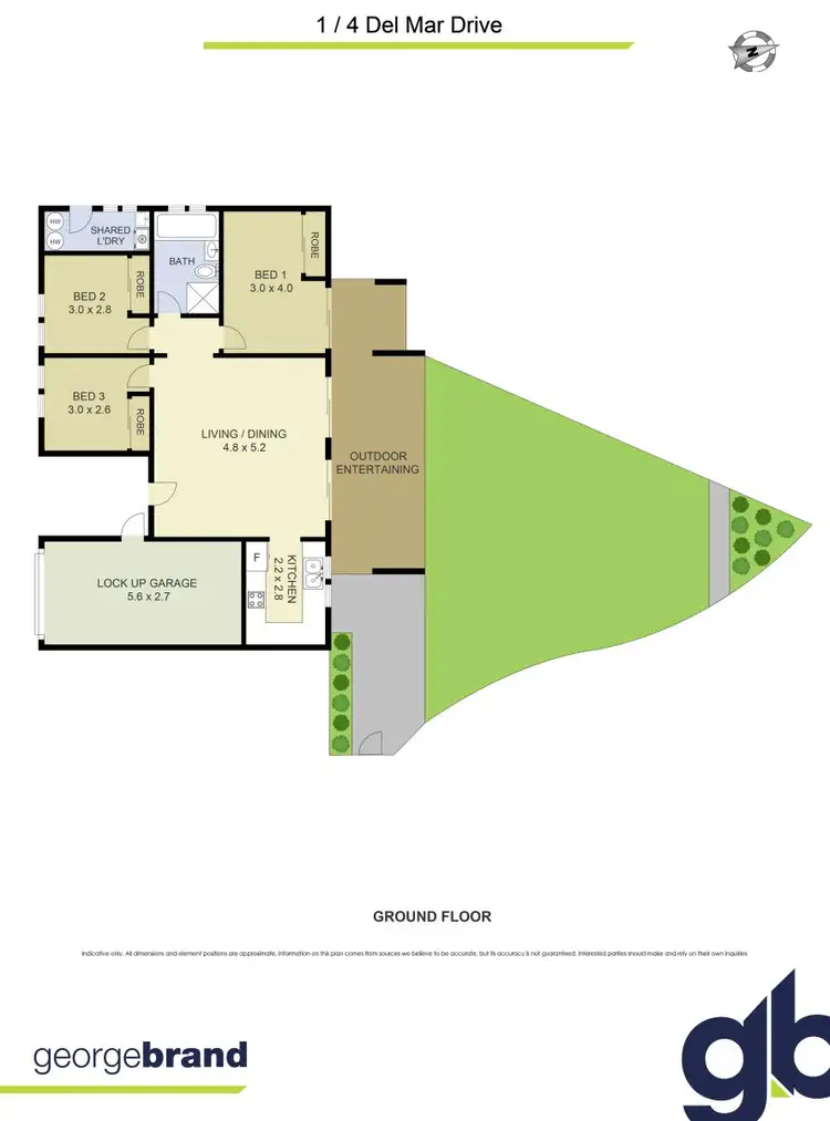 Floorplan of Homely semi-detached listing, 1/4 Del Mar Drive, Copacabana NSW 2251