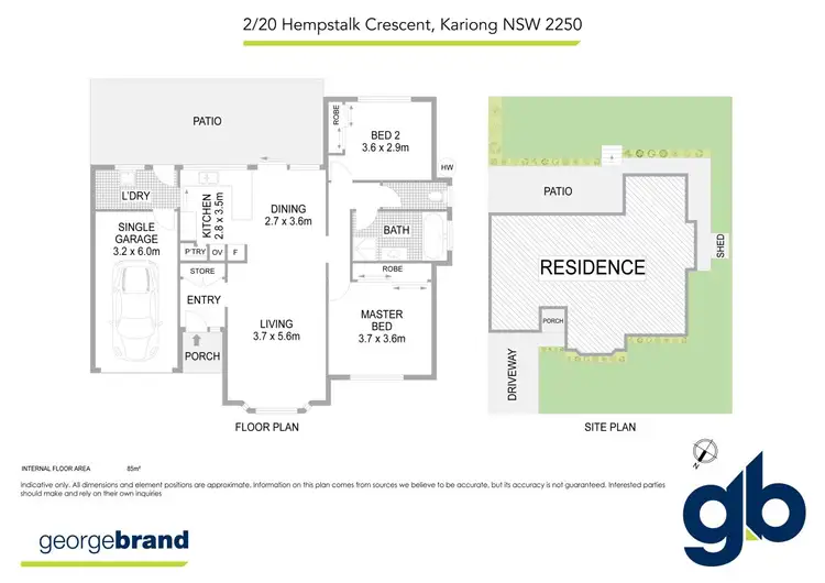 Floorplan of Homely semi-detached listing, 2/20 Hempstalk Cres, Kariong NSW 2250