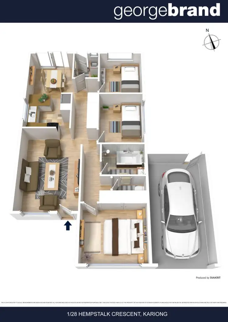 Floorplan of Homely semi-detached listing, 1/28 Hempstalk Crescent, Kariong NSW 2250