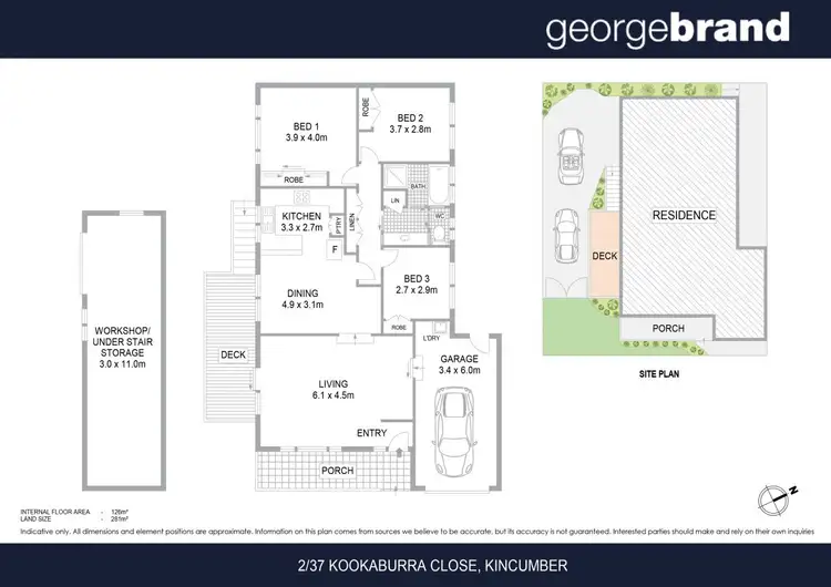 Floorplan of Homely semi-detached listing, 2/37 Kookaburra St, Kincumber NSW 2251