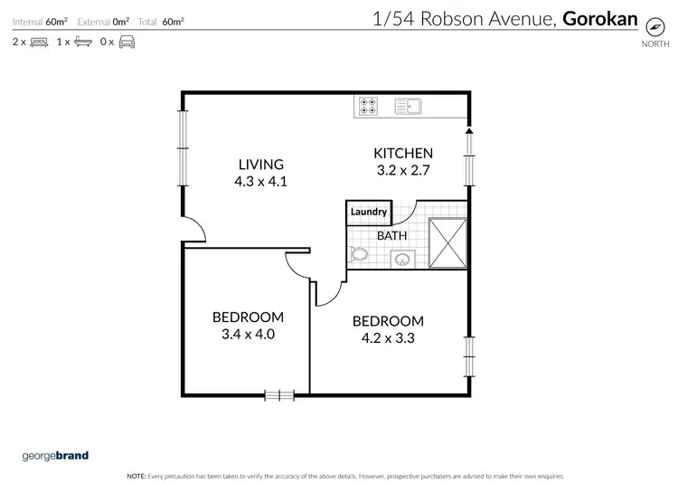 Floorplan of Homely unit listing, 1/54 Robson Avenue, Gorokan NSW 2263