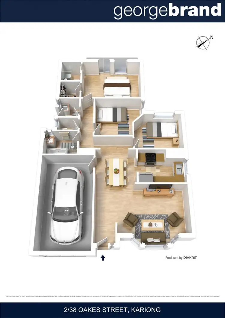 Floorplan of Homely semi-detached listing, 2/38 Oakes Street, Kariong NSW 2250