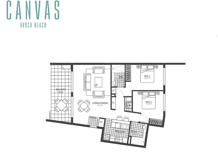 Floorplan of Homely unit listing, 206/14 Cape Three Points Road, Avoca Beach NSW 2251