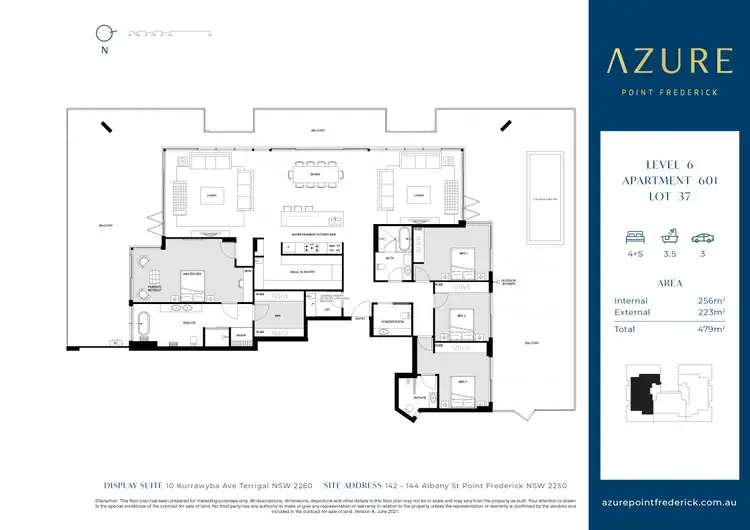 Floorplan of Homely unit listing, 601/142-144 Albany Street, Point Frederick NSW 2250