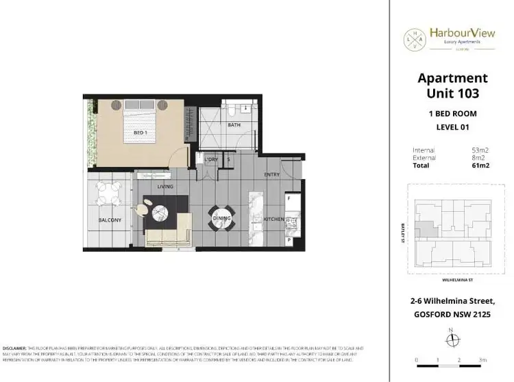 Floorplan of Homely unit listing, 103/2 Wilhelmina Street, Gosford NSW 2250