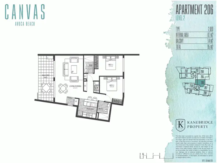 Floorplan of Homely unit listing, 206/14-18 Cape Three Points Rd, Avoca Beach NSW 2251