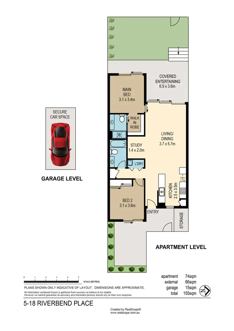 Floorplan of Homely unit listing, ID:21132015/18 Riverbend Place, Bulimba QLD 4171