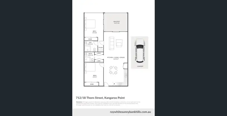 Floorplan of Homely apartment listing, ID:21132450/18 Thorn Street, Kangaroo Point QLD 4169