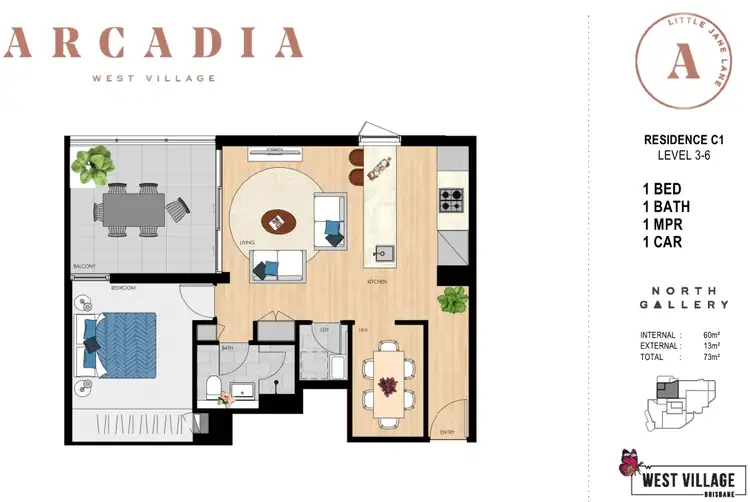 Floorplan of Homely apartment listing, 30505 / 21 Mollison Street, West End QLD 4101
