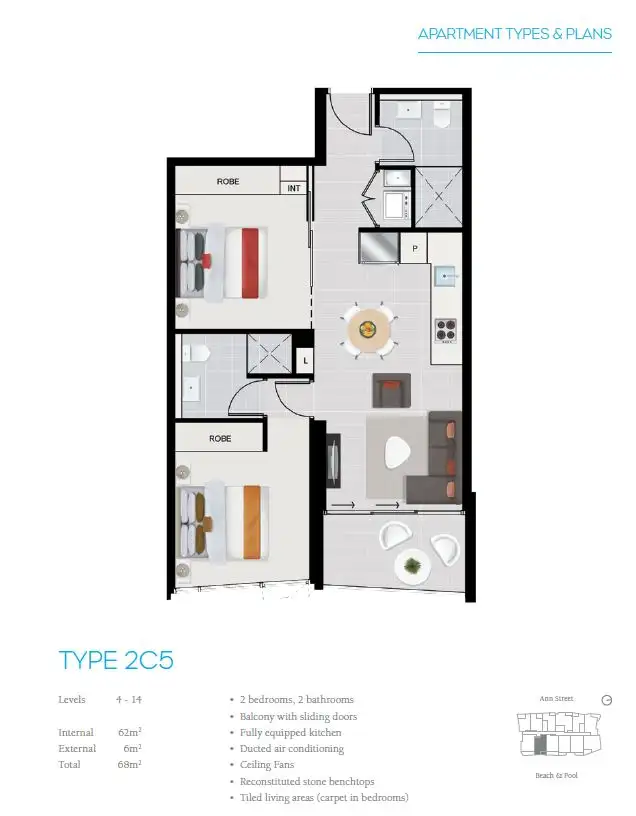 Floorplan of Homely apartment listing, ID:21134329/1055 Ann Street, Newstead QLD 4006