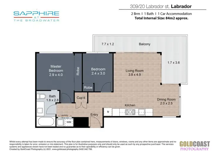 Floorplan of Homely unit listing, 309/20 Labrador Street, Labrador QLD 4215