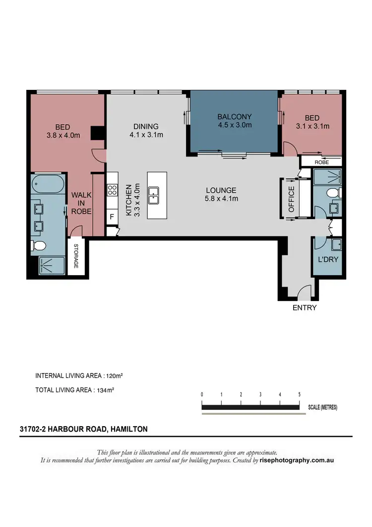 Floorplan of Homely apartment listing, 31702/2 Harbour Road, Hamilton QLD 4007