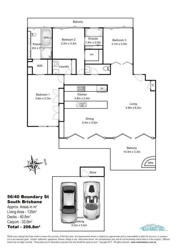 Floorplan of Homely apartment listing, 56/40-46 Boundary Street, South Brisbane QLD 4101