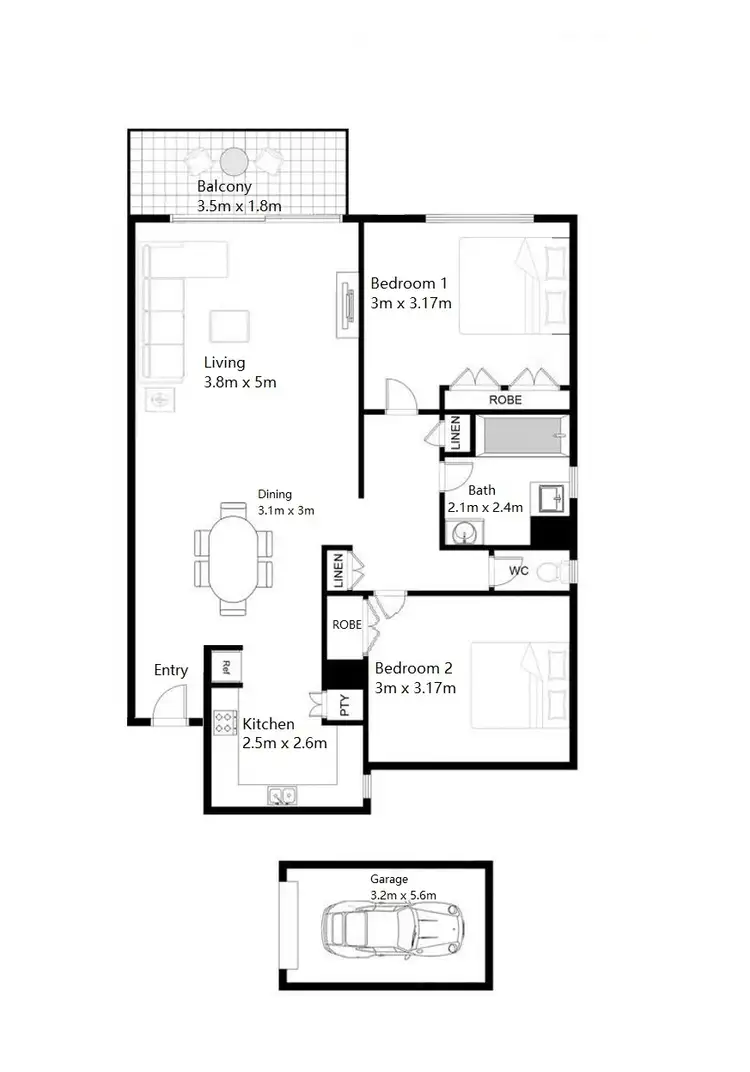 Floorplan of Homely unit listing, 3/86 Thistle Street, Gordon Park QLD 4031