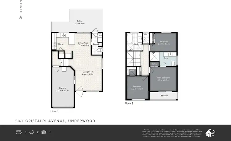 Floorplan of Homely townhouse listing, 23/1 Cristaldi Avenue, Underwood QLD 4119