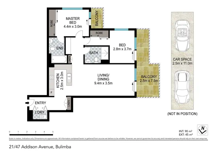 Floorplan of Homely apartment listing, 21/47 Addison Avenue, Bulimba QLD 4171
