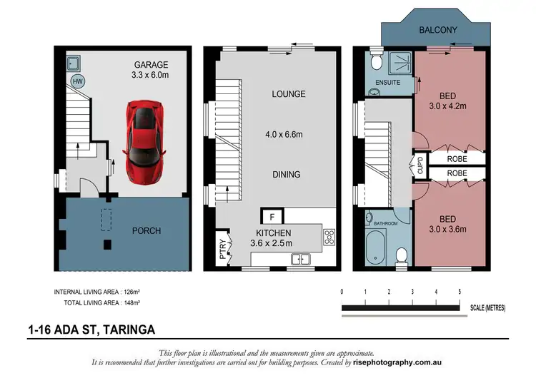 Floorplan of Homely townhouse listing, 1/16 Ada Street, Taringa QLD 4068