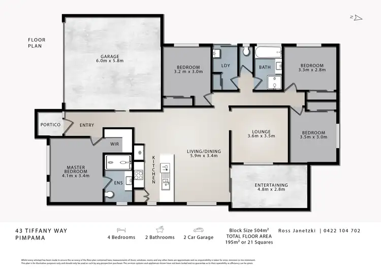 Floorplan of Homely house listing, 43 Tiffany Way, Pimpama QLD 4209