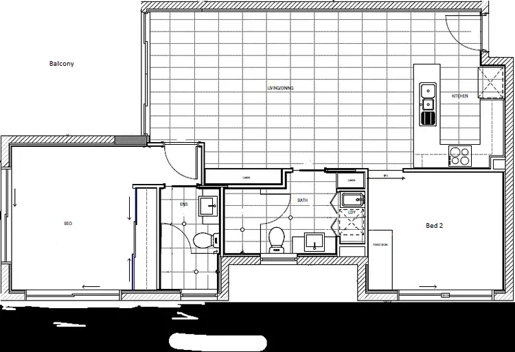 Floorplan of Homely unit listing, ID:21143648/9 Hooker Boulevard, Broadbeach QLD 4218