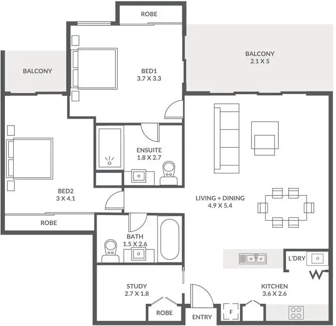 Floorplan of Homely unit listing, ID:21144883/ 803 Stanley Street, Woolloongabba QLD 4102