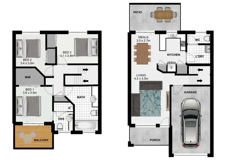 Floorplan of Homely townhouse listing, ID:21145424/8 Ruocco Street, Bracken Ridge QLD 4017