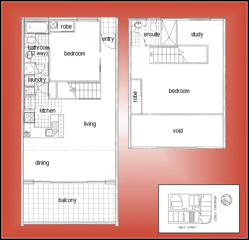 Floorplan of Homely apartment listing, 507/20 Malt Street, Fortitude Valley QLD 4006