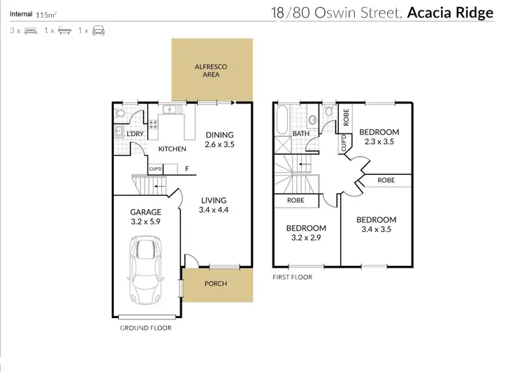 Floorplan of Homely townhouse listing, 18/80 Oswin Street, Acacia Ridge QLD 4110