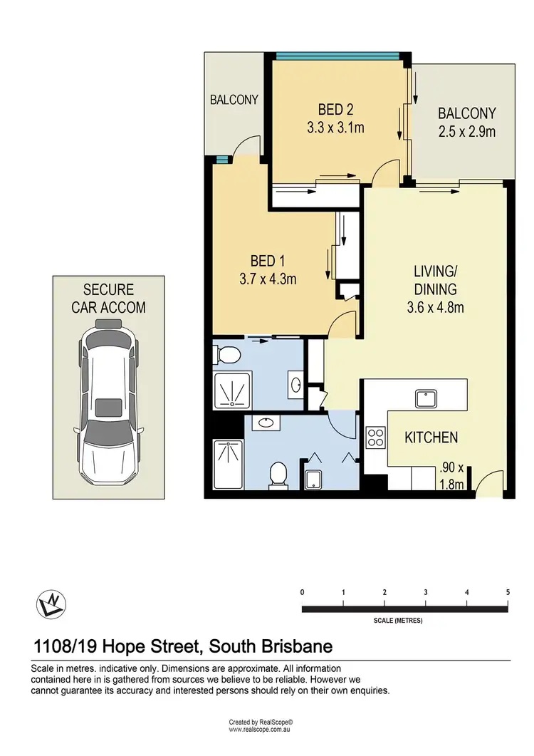 Floorplan of Homely apartment listing, 1108/19 Hope Street, South Brisbane QLD 4101