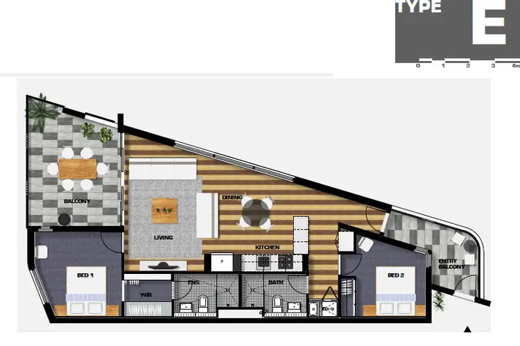 Floorplan of Homely unit listing, Unit 18/41 School Street, Kelvin Grove QLD 4059