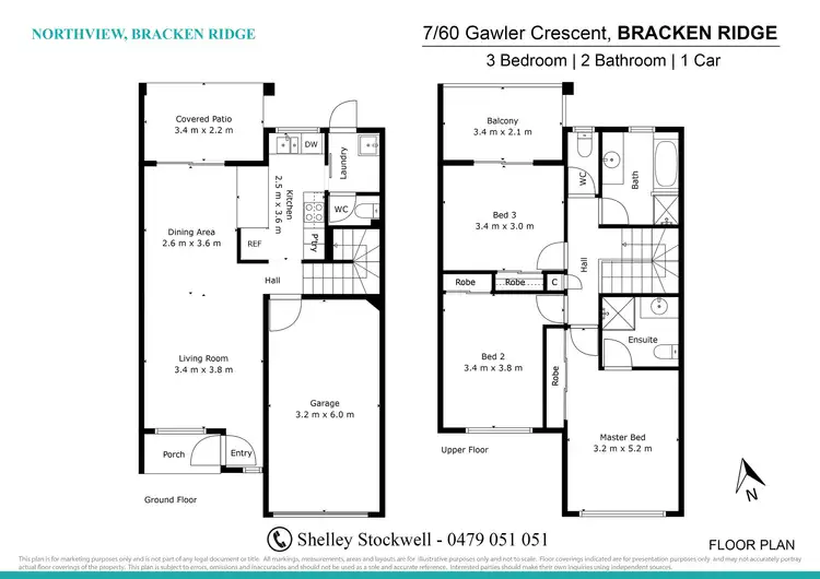 Floorplan of Homely townhouse listing, 7/60 Gawler Crescent, Bracken Ridge QLD 4017