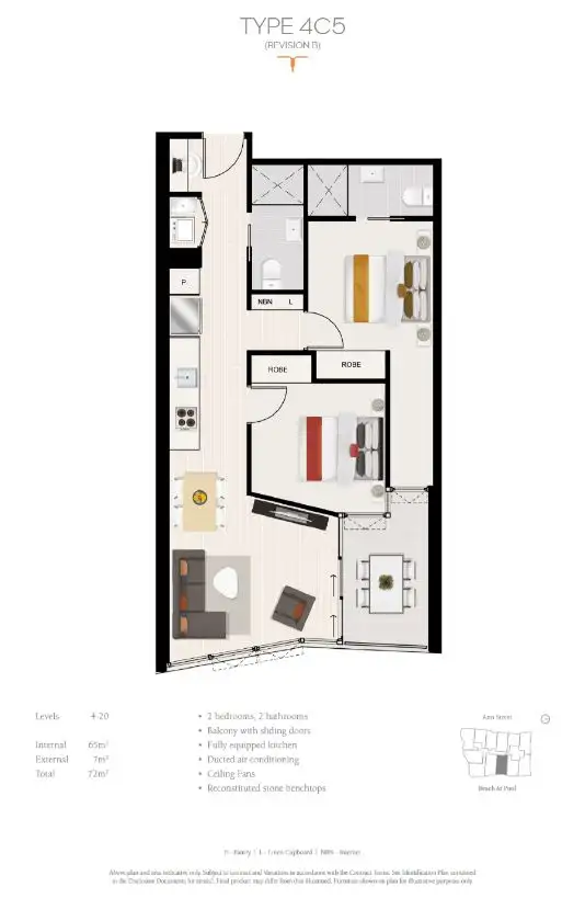 Floorplan of Homely apartment listing, 41704/1033 Ann Street, Newstead QLD 4006