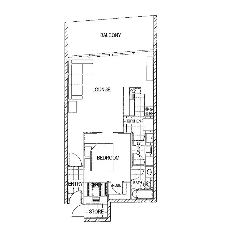 Floorplan of Homely apartment listing, 410/20 Malt Street, Fortitude Valley QLD 4006